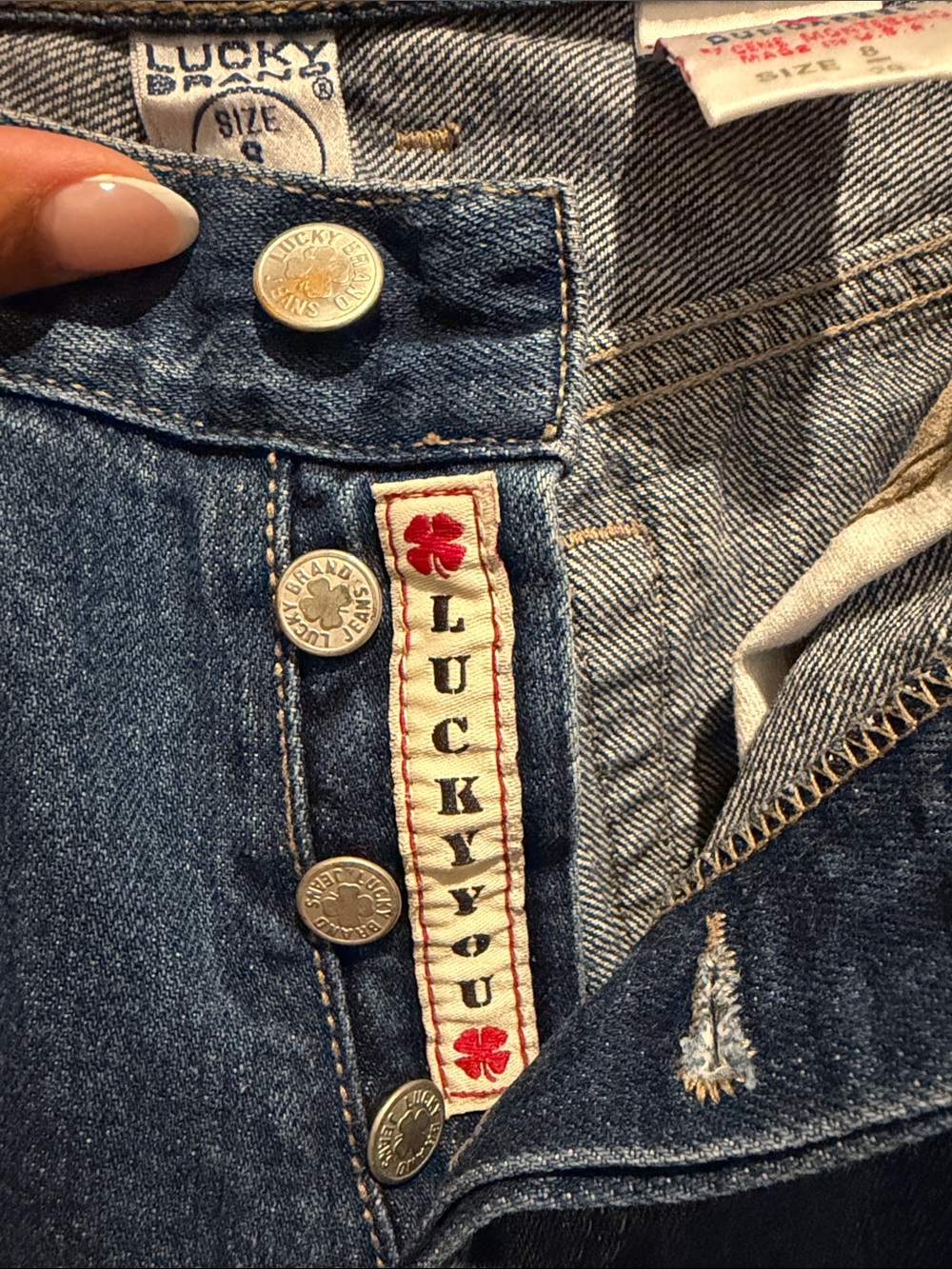 Vintage Lucky Brand American Made Dungarees Dark Blue Bootcut Jeans - Picture 4 of 10